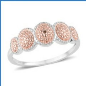 Natural Champagne Diamond Accent Platinum Sterling